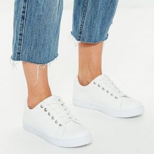 White Lace Up Sneakers NEW